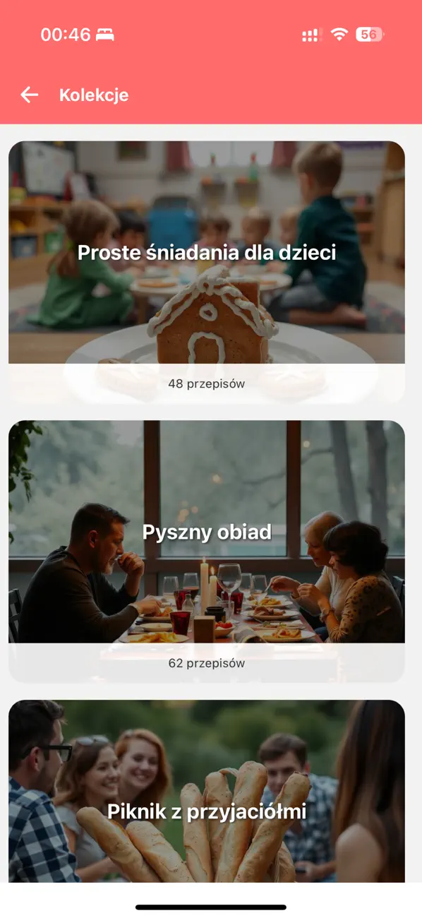 Kolekcje przepisów w aplikacji Mój Obiad