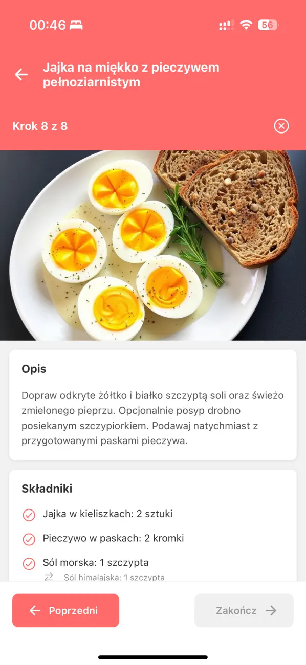 Tryb gotowania krok po kroku w aplikacji Mój Obiad